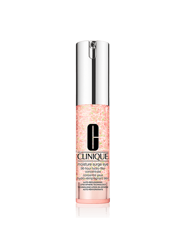 Moisture Surge™ Eye 96-Hour Hydro-Filler Concentrate, An ultralight, cushiony water-gel that helps eye-area skin replenish its own moisture for a full 96 hours of intense, crease-plumping hydration.